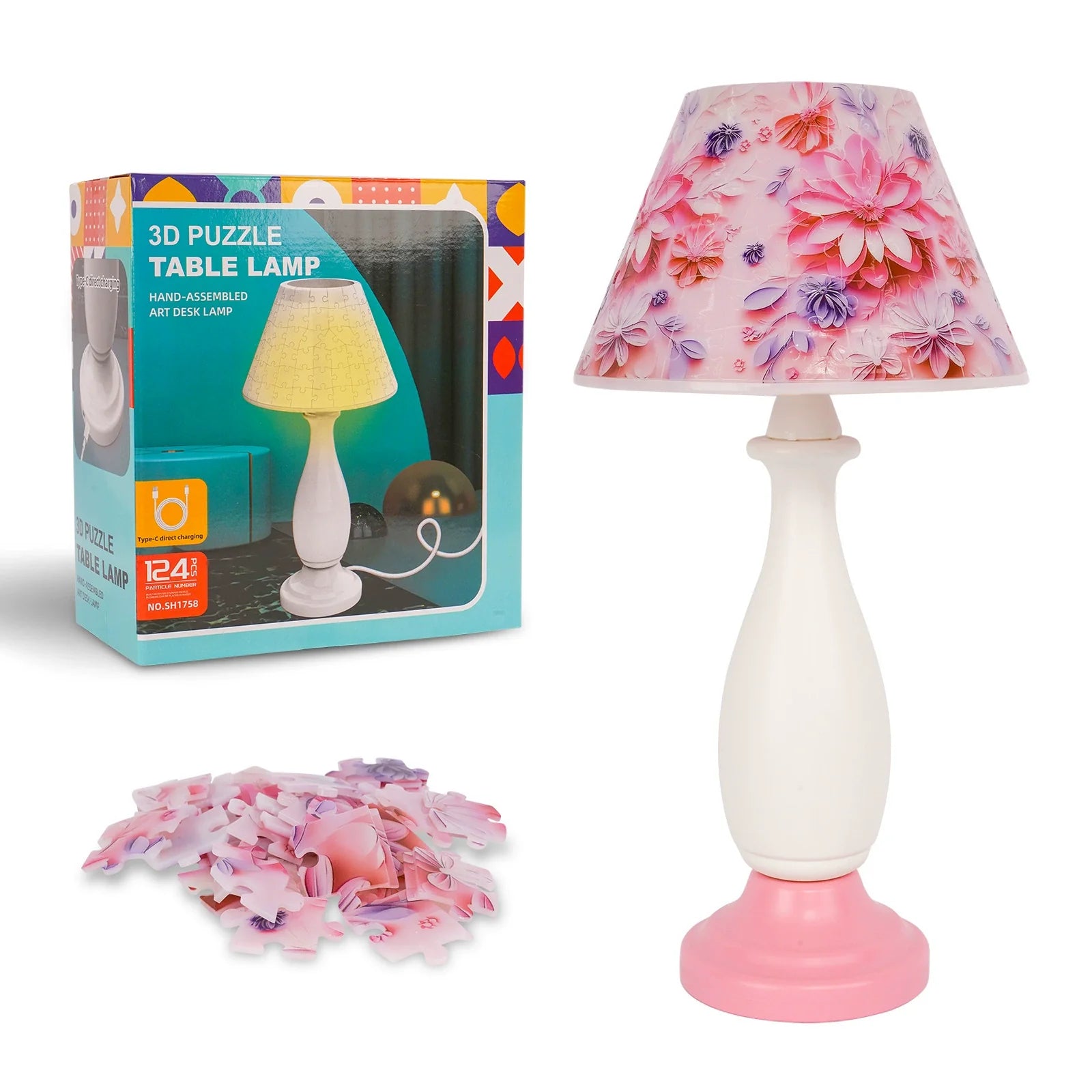 Nordisk Bordslampa – Sovrum Sängsida – Fjärrstyrd Dimbar | Veska Rosa
