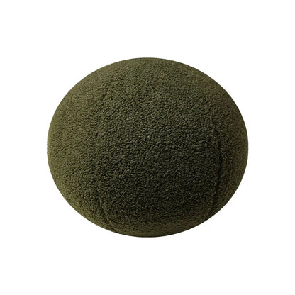 Nordisk Bouclé Abstrakt Kudde – Minimalistisk Plysch Kudde | Veska Ball armégrön