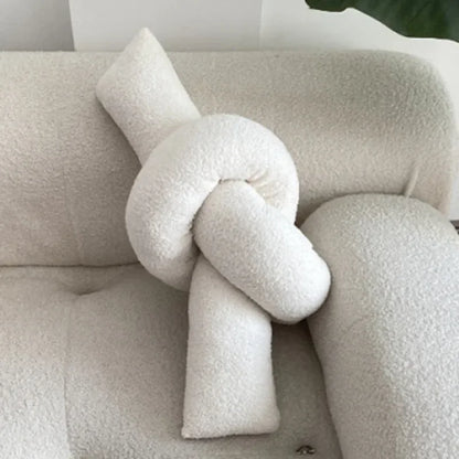 Nordisk Bouclé Abstrakt Kudde – Minimalistisk Plysch Kudde | Veska Bray knut vit
