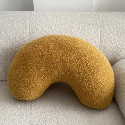 Nordisk Bouclé Abstrakt Kudde – Minimalistisk Plysch Kudde | Veska Cashew gul