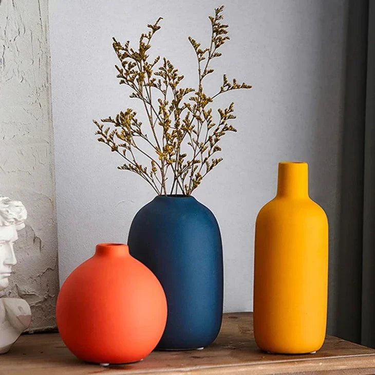 Nordisk Design Keramiska Vaser | Minimalistisk Dekoration | Stiliga Vaser för Hem | Veska