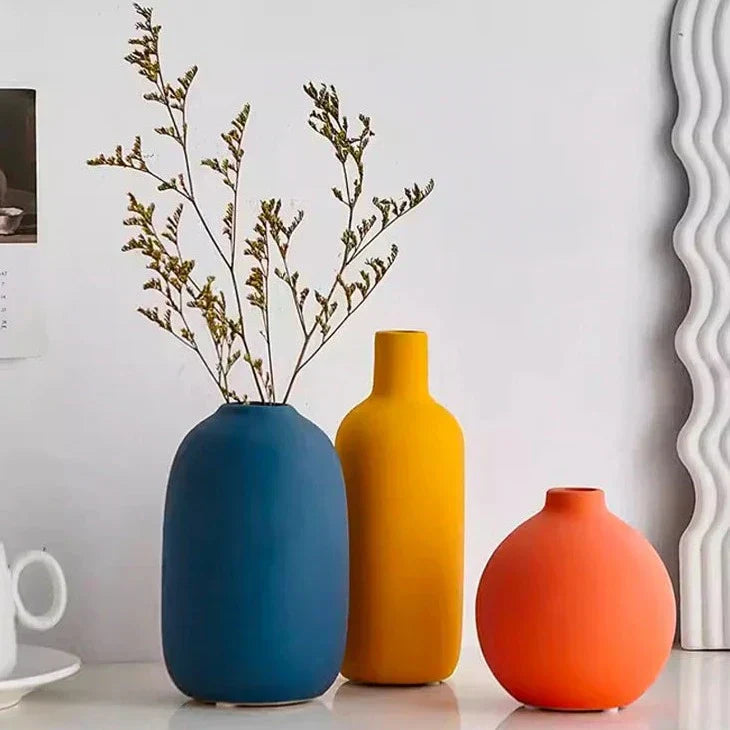 Nordisk Design Keramiska Vaser | Minimalistisk Dekoration | Stiliga Vaser för Hem | Veska