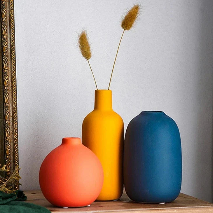 Nordisk Design Keramiska Vaser | Minimalistisk Dekoration | Stiliga Vaser för Hem | Veska A