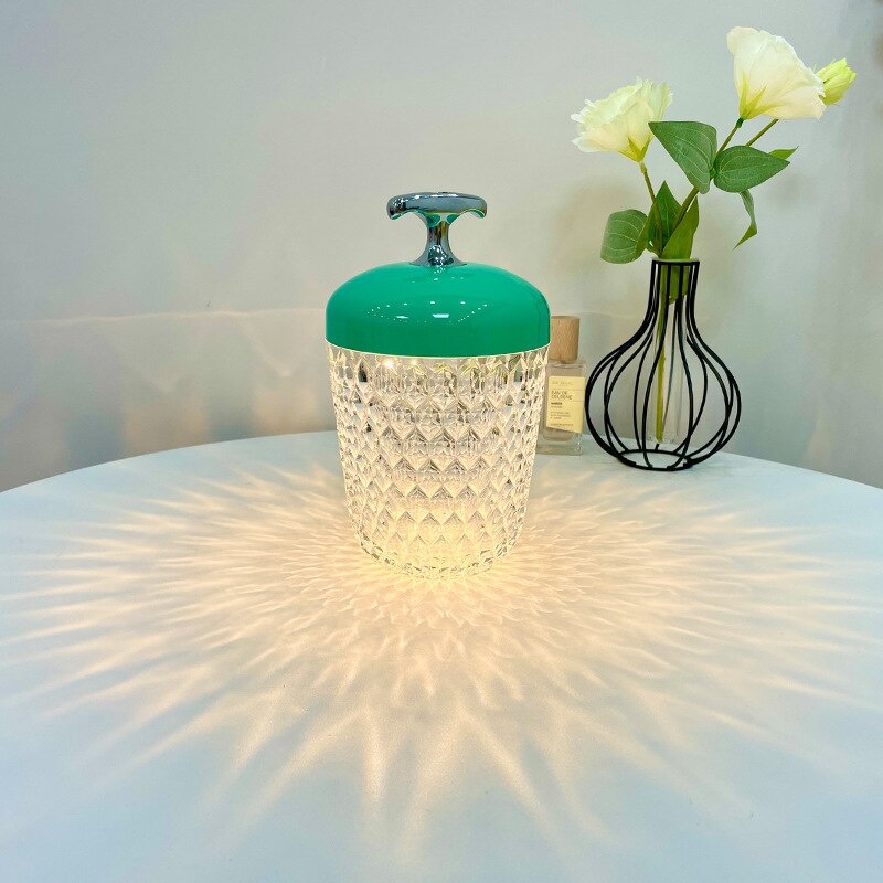 Nordisk Elegant Atmosfär Kristall Bordslampa | Veska Grön