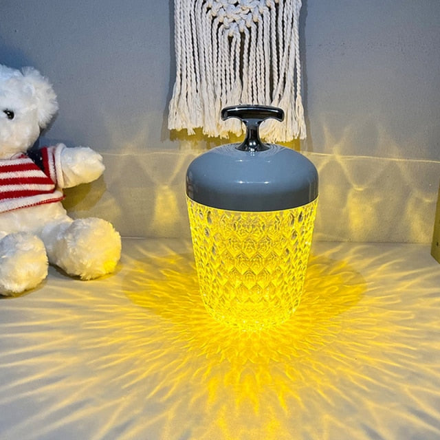 Nordisk Elegant Atmosfär Kristall Bordslampa | Veska Ljusgrå