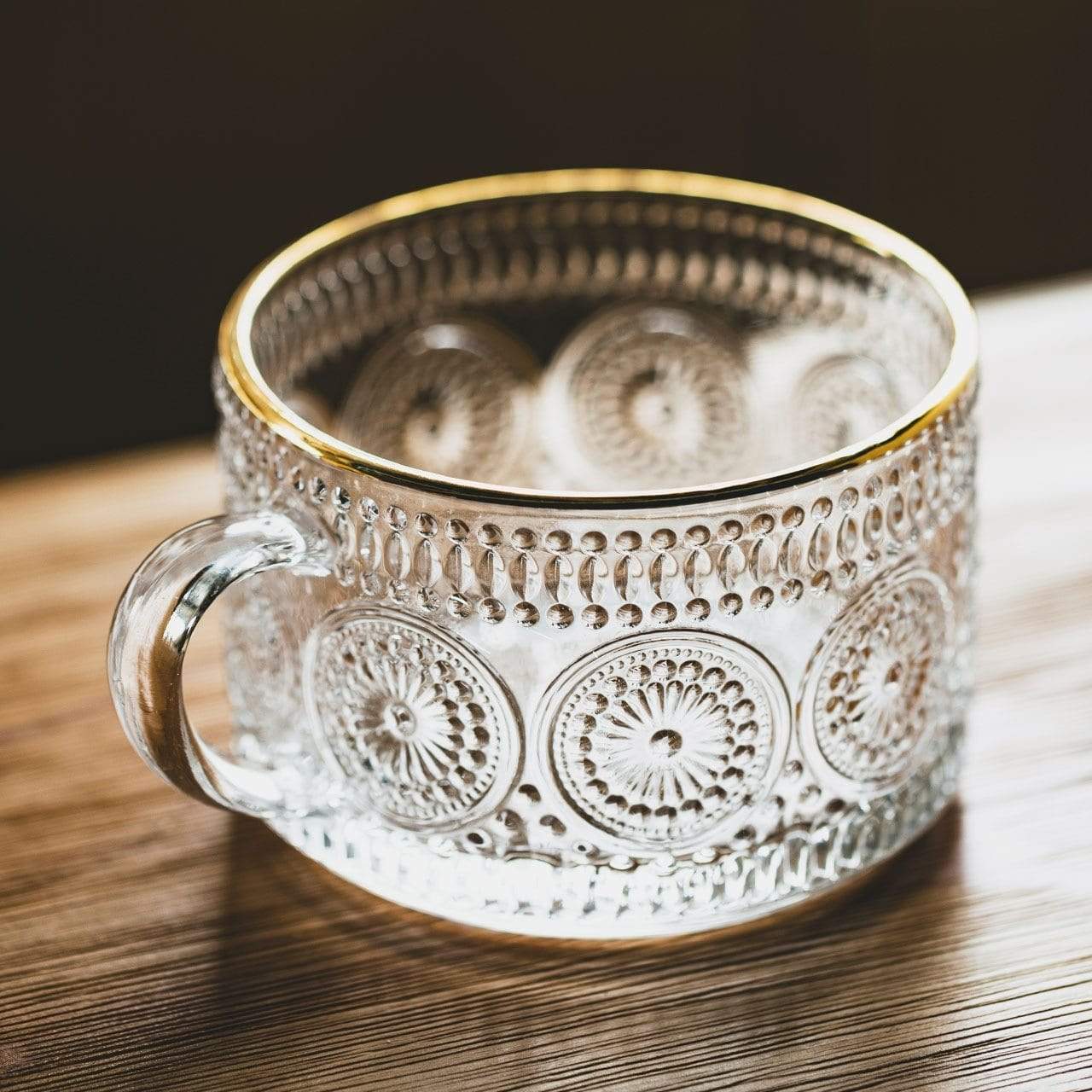 Nordisk Elegant Glas Koppar | Veska Solros Guld