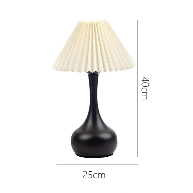 Nordisk Fällbar Lampa med LED-ljus – Modern Dekorativ Bordslampa för Vardagsrum & Sovrum | Veska Svart Stor
