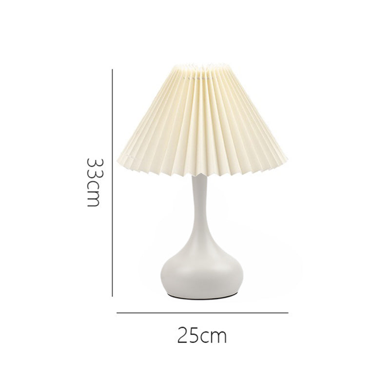 Nordisk Fällbar Lampa med LED-ljus – Modern Dekorativ Bordslampa för Vardagsrum & Sovrum | Veska Vit Liten
