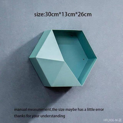 Nordisk Geometrisk Diamant Hyllvägg Vask | Veska Blå 30CM