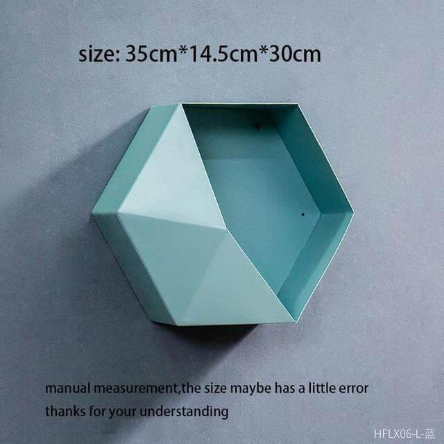 Nordisk Geometrisk Diamant Hyllvägg Vask | Veska Blå 35CM