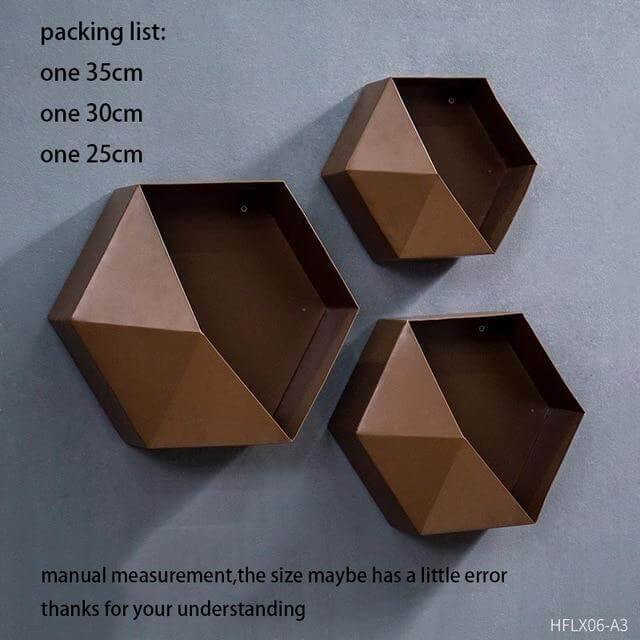 Nordisk Geometrisk Diamant Hyllvägg Vask | Veska Brun 25 30 35CM