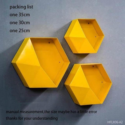 Nordisk Geometrisk Diamant Hyllvägg Vask | Veska Gul 25 30 35CM