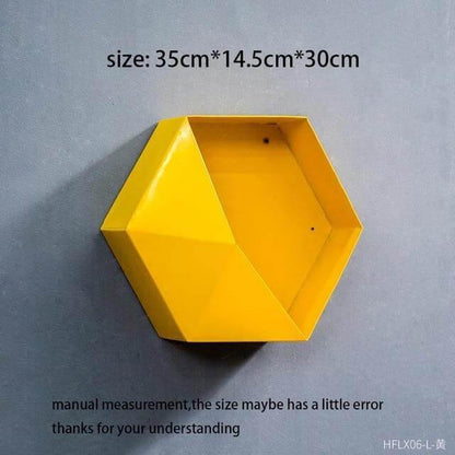 Nordisk Geometrisk Diamant Hyllvägg Vask | Veska Gul 35CM
