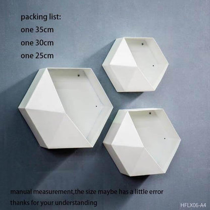 Nordisk Geometrisk Diamant Hyllvägg Vask | Veska Vit 25 30 35CM