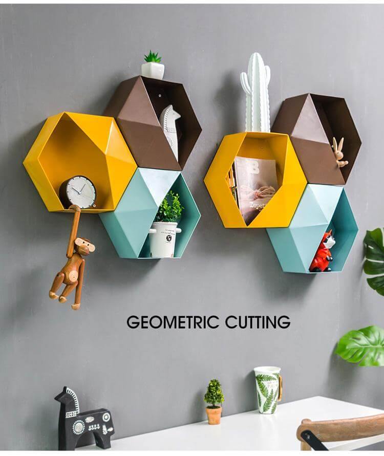 Nordisk Geometrisk Diamant Hyllvägg Vask | Veska
