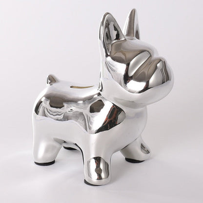 Nordisk Keramisk Bulldog Spargris | Veska Silver