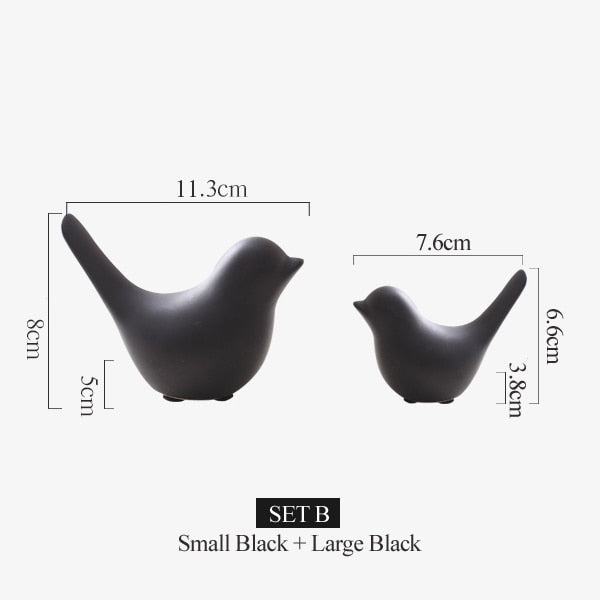 Nordisk Kreativ Keramisk Fågel Figurer | Veska Set C