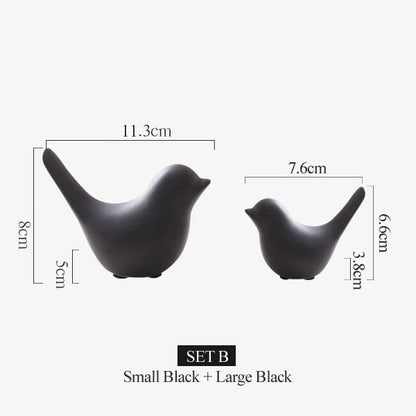 Nordisk Kreativ Keramisk Fågel Figurer | Veska Set C