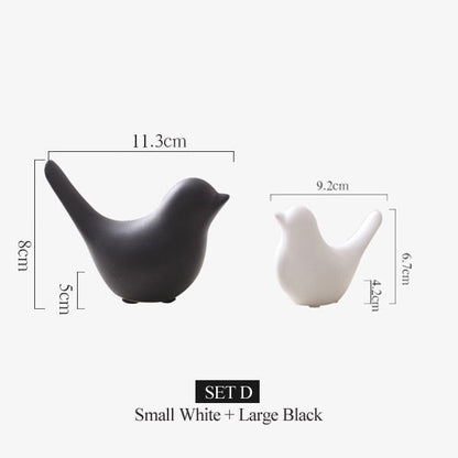Nordisk Kreativ Keramisk Fågel Figurer | Veska Set D