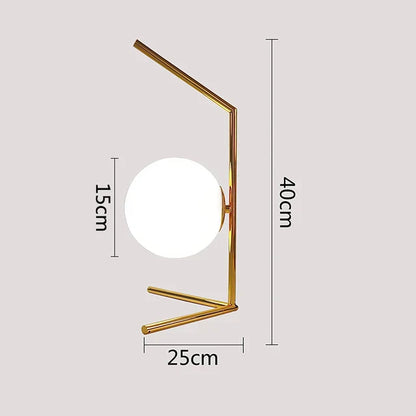 Nordisk LED bordslampa med glasboll – Minimalistisk design för vardagsrum och sovrum | Veska
