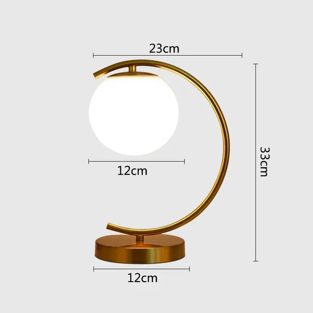 Nordisk LED bordslampa med glasboll – Minimalistisk design för vardagsrum och sovrum | Veska B-Diameter 12 Boll
