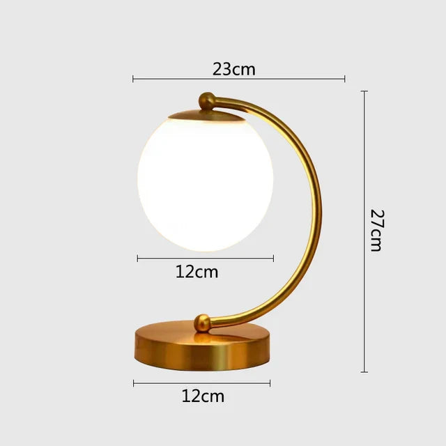 Nordisk LED bordslampa med glasboll – Minimalistisk design för vardagsrum och sovrum | Veska C-Diameter 12 Boll