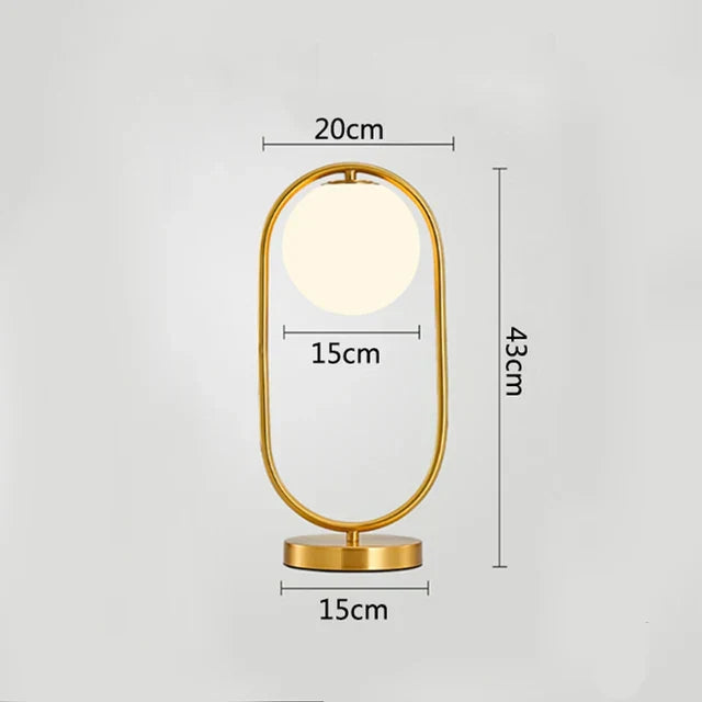 Nordisk LED bordslampa med glasboll – Minimalistisk design för vardagsrum och sovrum | Veska H-Diameter 15 Boll Kall vit