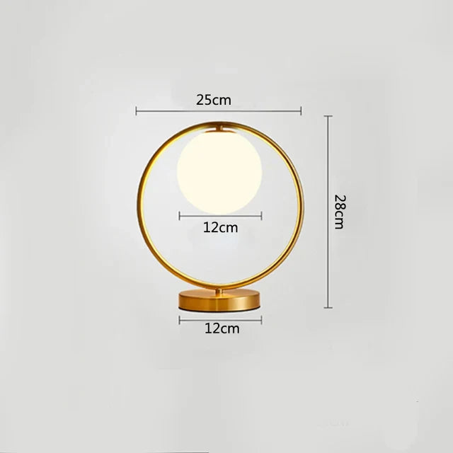 Nordisk LED bordslampa med glasboll – Minimalistisk design för vardagsrum och sovrum | Veska E-Diameter 12 boll