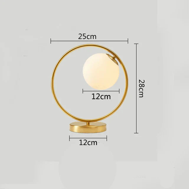 Nordisk LED bordslampa med glasboll – Minimalistisk design för vardagsrum och sovrum | Veska F-diameter 12 boll