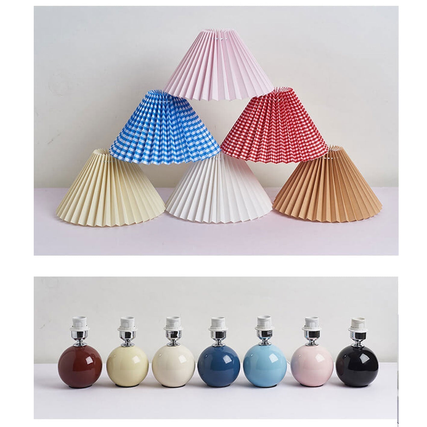 Nordisk minimalistisk 1-ljuskälla bordslampa gjord av keramik med veck | Veska