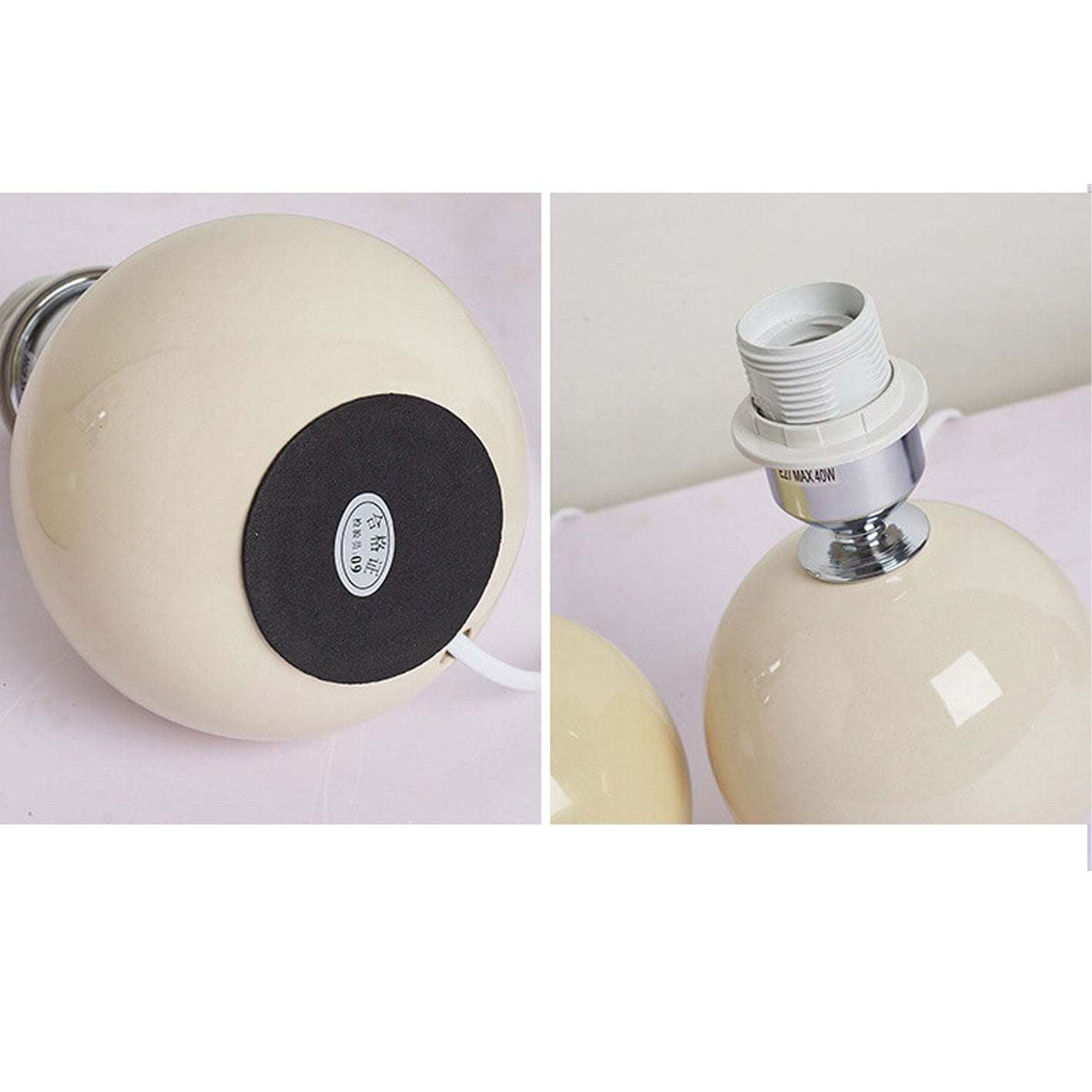 Nordisk minimalistisk 1-ljuskälla bordslampa gjord av keramik med veck | Veska