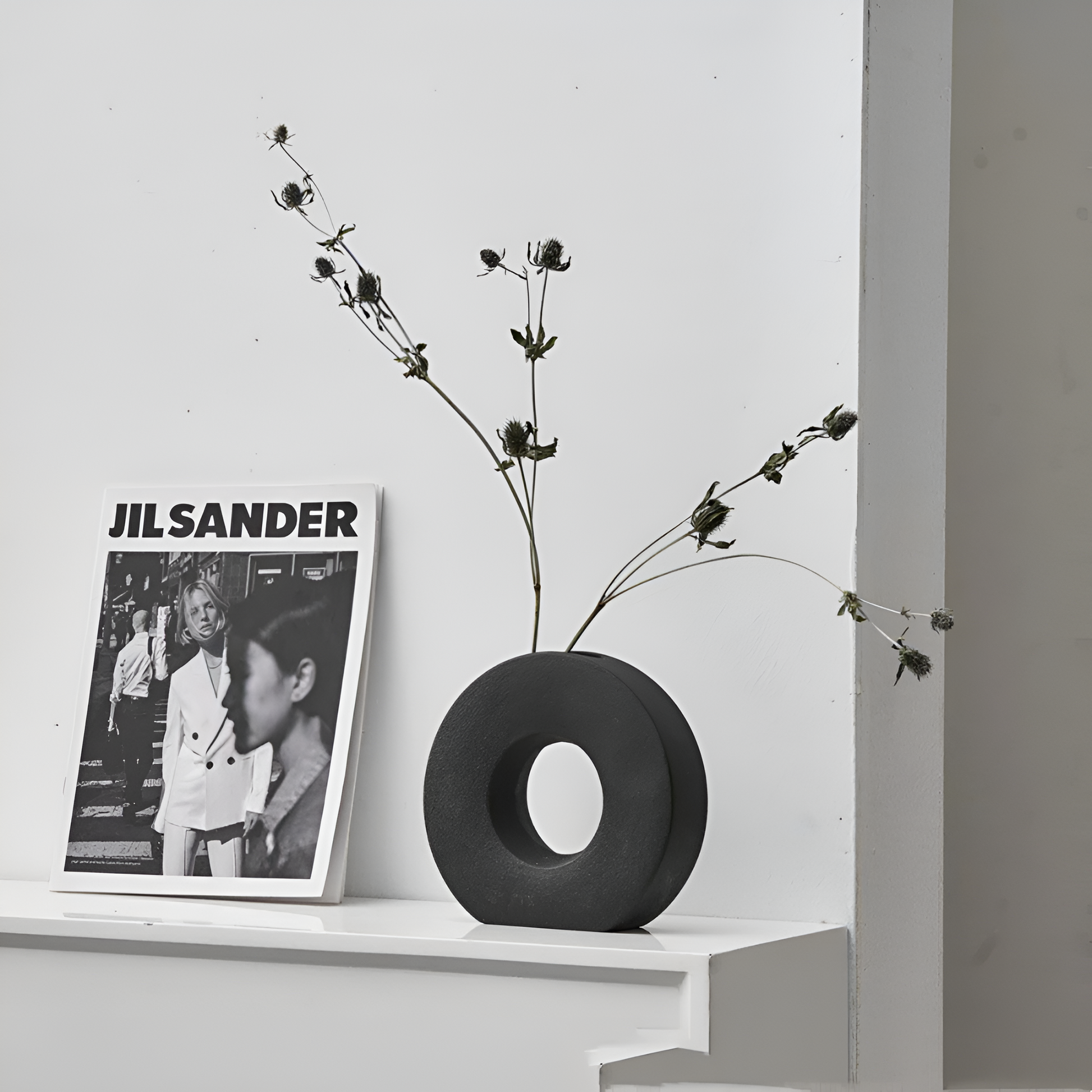 Nordisk minimalistisk stil keramikvas | Veska Svart 15x5 cmx18 cm