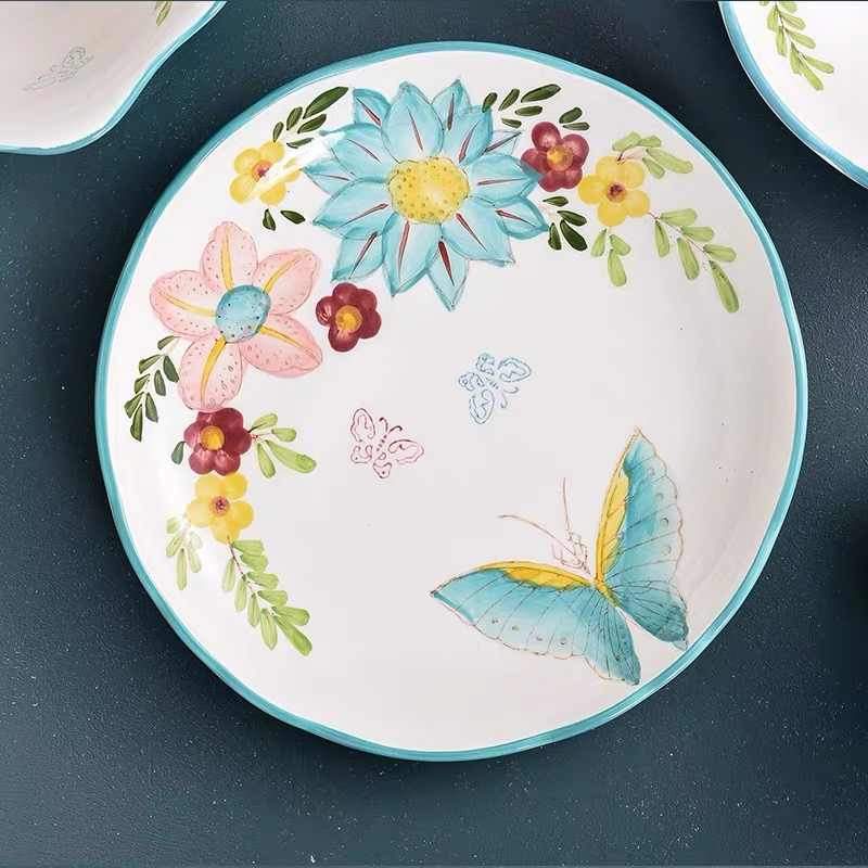 Nordisk stil blommiga tallrikar set | Veska