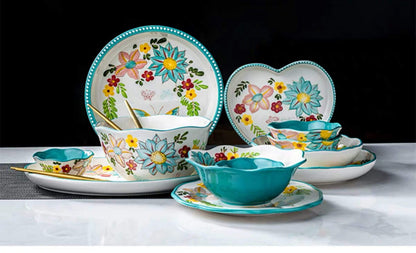 Nordisk stil blommiga tallrikar set | Veska