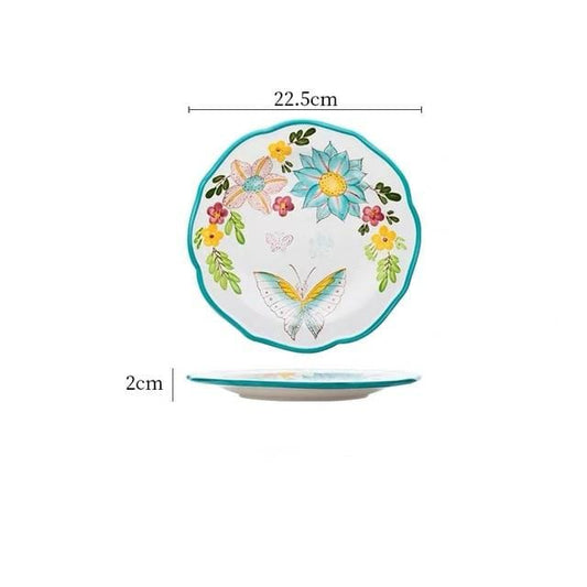 Nordisk stil blommiga tallrikar set | Veska A