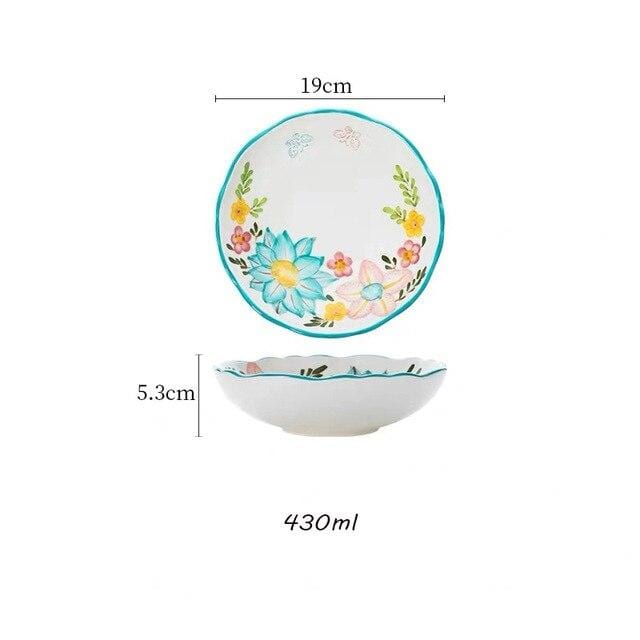 Nordisk stil blommiga tallrikar set | Veska F