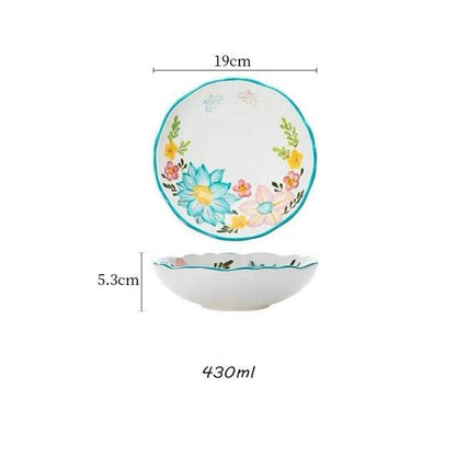 Nordisk stil blommiga tallrikar set | Veska F