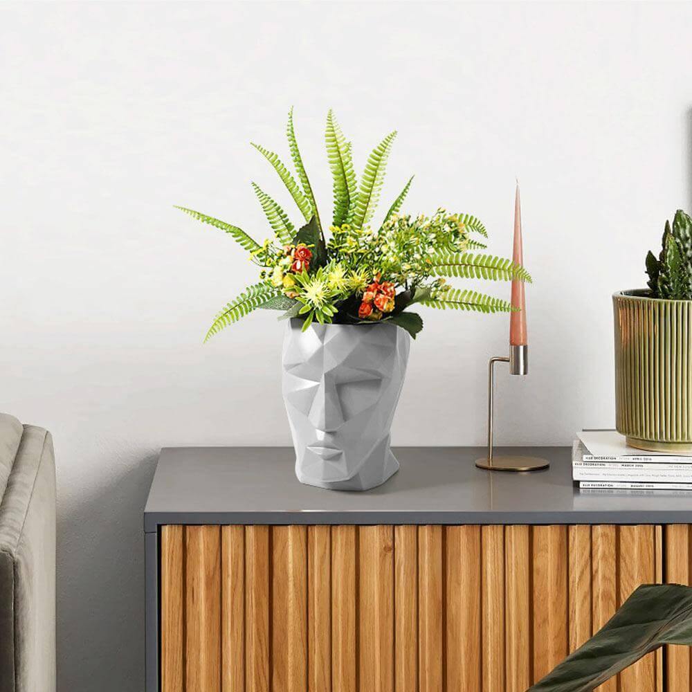 Nordisk stil modellering geometriska linjer människor ansikte vas hem modern dekoration | Veska