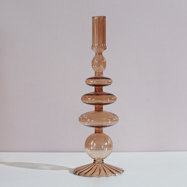 Nordisk Stilig Bubbelglas Ljushållare | Veska 205-4