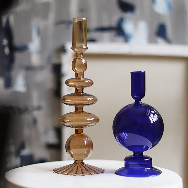 Nordisk Stilig Bubbelglas Ljushållare | Veska