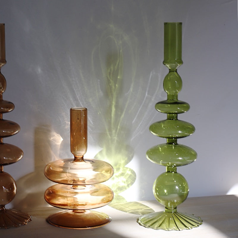 Nordisk Stilig Bubbelglas Ljushållare | Veska