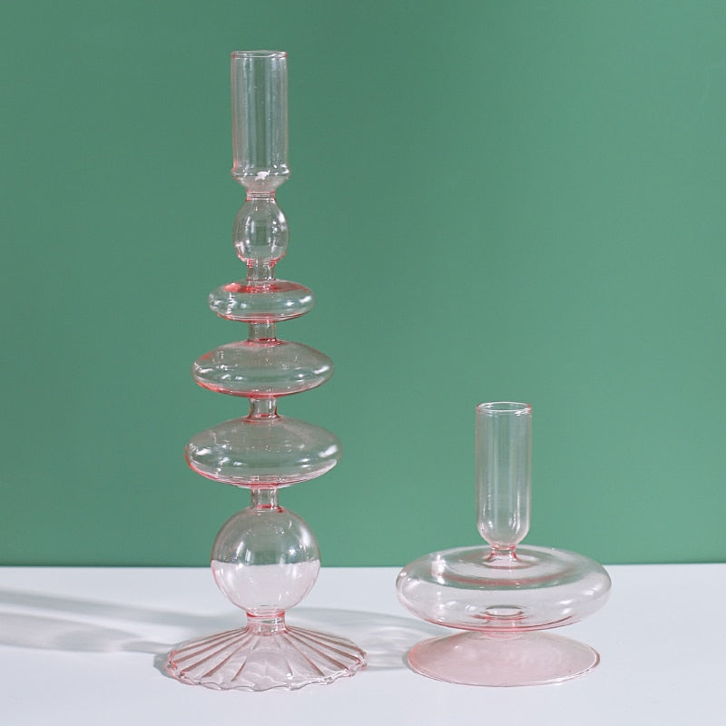 Nordisk Stilig Bubbelglas Ljushållare | Veska