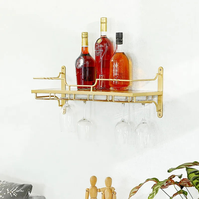 Nordisk Väggmonterad Vin- och Glas hylla | Veska
