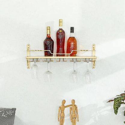 Nordisk Väggmonterad Vin- och Glas hylla | Veska