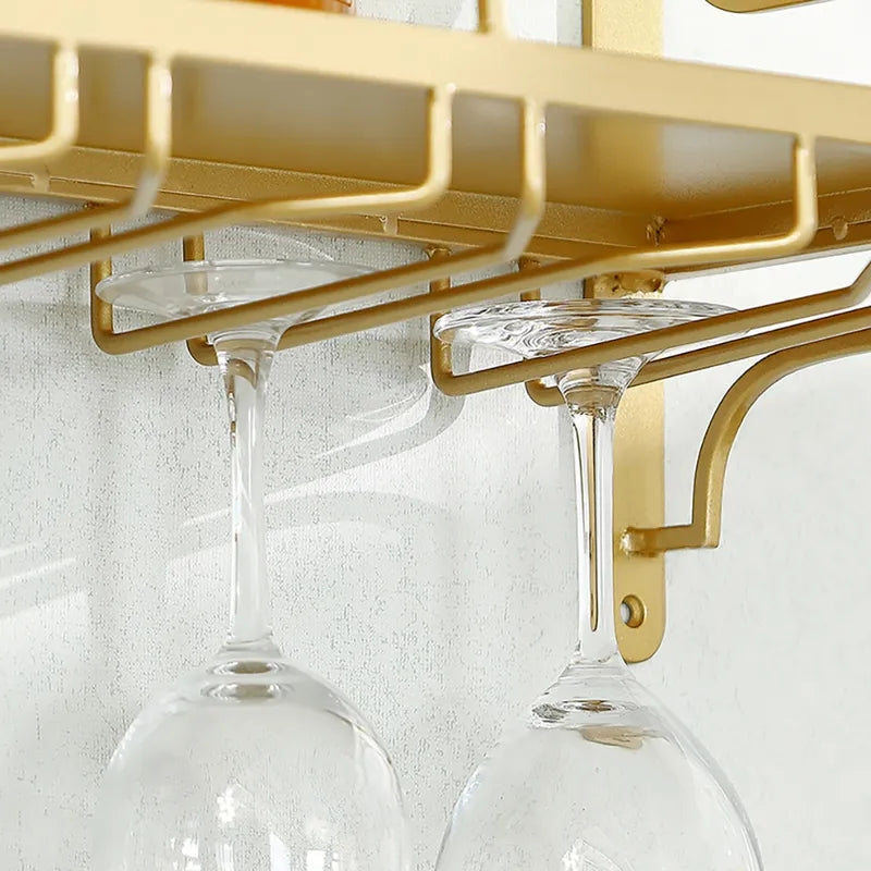Nordisk Väggmonterad Vin- och Glas hylla | Veska