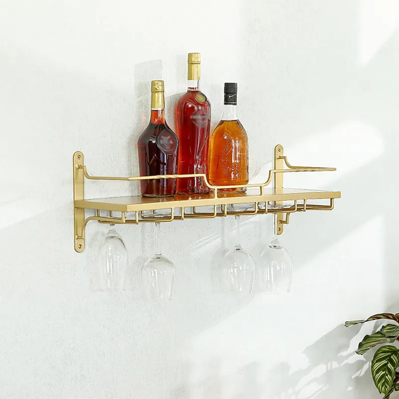 Nordisk Väggmonterad Vin- och Glas hylla | Veska