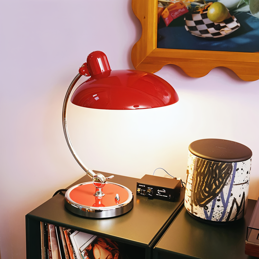 NostaChic | Justerbar Vintage Järn Kupol Bordslampa för Skrivbord & Lesehörnor | Veska