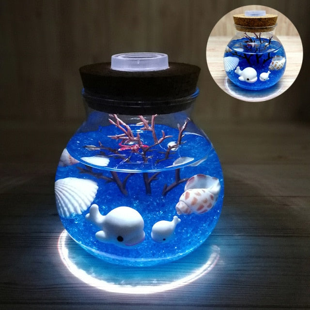 Novelty LED Mini Fisk Havsnattlampa | Veska Ljusblå-delfin