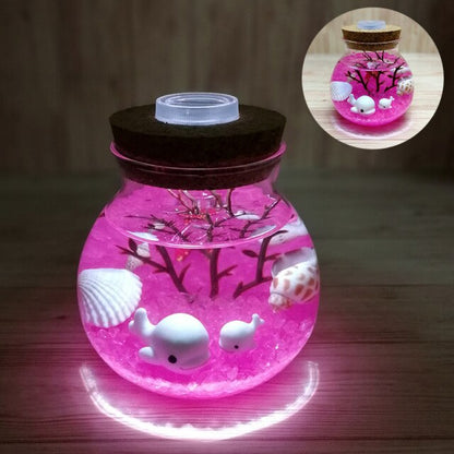 Novelty LED Mini Fisk Havsnattlampa | Veska Pink-Dolphin
