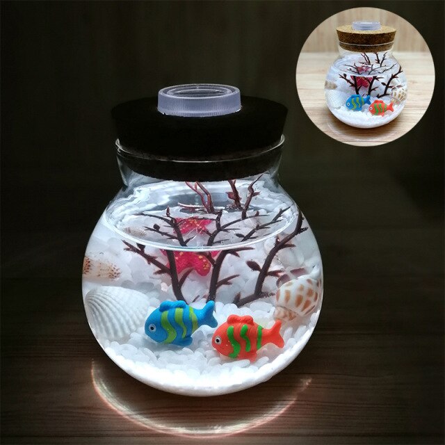 Novelty LED Mini Fisk Havsnattlampa | Veska Stone-Fish